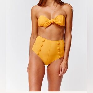 LISA MARIE FERNANDEZ Poppy Button High Waist Bikini SZ 6/8